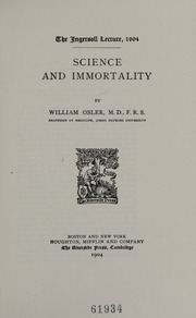 Cover of edition scienceimmortali0000osle