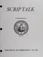 Scrip Talk: October 1999 Issue