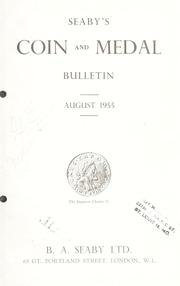 Seaby's Coin and Medal Bulletin: August 1955