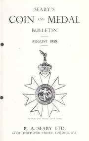 Seaby's Coin and Medal Bulletin: August 1958