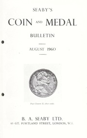 Seaby's Coin and Medal Bulletin: August 1960