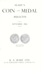 Seaby's Coin and Medal Bulletin: September 1961