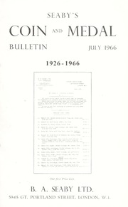 Seaby's Coin and Medal Bulletin: July 1966