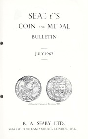 Seaby's Coin and Medal Bulletin: July 1967