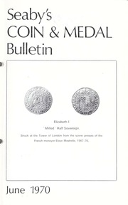 Seaby's Coin and Medal Bulletin: June 1970