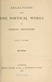 Cover of edition selectionsbrowning00brow