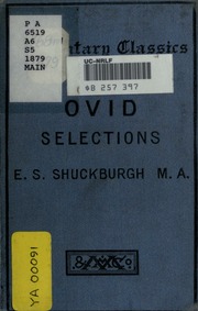 Cover of edition selectionsfromov00ovidrich
