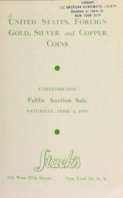 Several small consignments of United States, foreign gold, silver and copper coins. [04/02/1955]