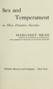 Cover of edition sextemperamentin00mead