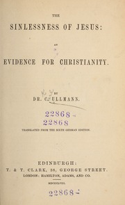 Cover of edition sinlessnessofjes00ullm