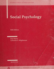 Cover of edition socialpsychology0000deau