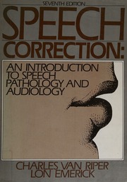 Cover of edition speechcorrection0000vanr_u8l4