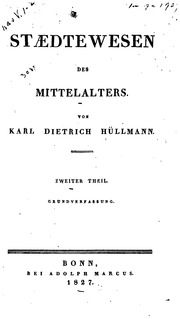 Cover of edition staedtewesendes00hlgoog