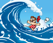 Summer 2021 Surf Mario Wallpaper