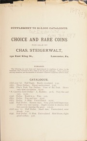Supplement to $15,000 catalogue : Choice and rare coins.