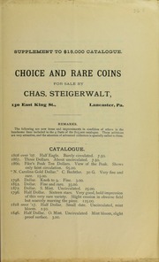 Supplement to $15,000 Catalogue, No. 56D