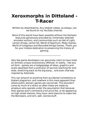 Xeroxmorphs in Dittoland   T Racer