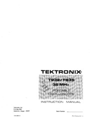 T935 Instruction Manual:w/ 11"X17" Foldouts & Protective Covers Tektronix T932 