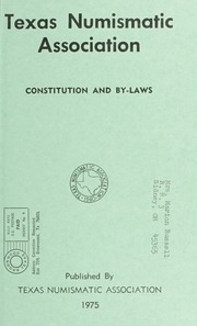 Texas Numismatic Association Constitution and By-Laws