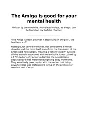 The Amiga is good for your mental health
