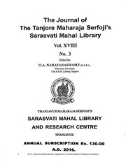 The Journal Of The Thanjavur Maharaja Serfoji Maha...