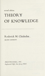 Cover of edition theoryofknowledg0000chis_b8e8