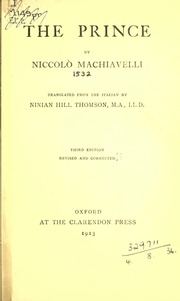 Cover of edition theprinceox00machuoft