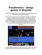 Transformers   Amiga games in disguise