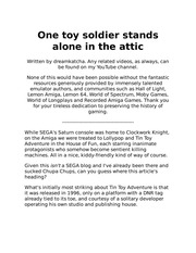 One toy soldier stands alone in the attic