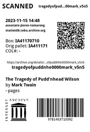 Cover of edition tragedyofpuddnhe0000mark_v5n5