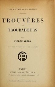 Cover of edition trouvresettro00aubr