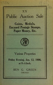 Twentieth auction sale of coins, medals, encased postage stamps, paper money, etc. [01/12/1906]