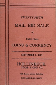 Twenty-Fifth Mail Bid Sale of United States Coins & Currency