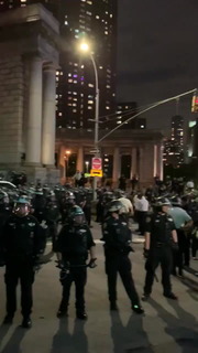 Chloe Salsameda - NYPD blocking protesters from entering Manhattan.