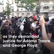 Ruptly - French police teargas protesters demanding justice for #AdamaTraore and #GeorgeFloyd