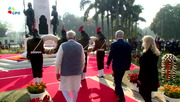 PM of Israel - PM Netanyahu and Indian PM @narendramodi attended a ceremony to name a square in New Delhi 