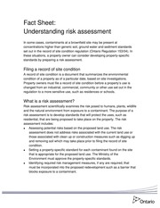 Fact sheet : understanding risk assessments [2007]
