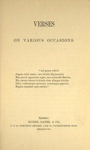 Cover of edition variousoccasions00newmuoft