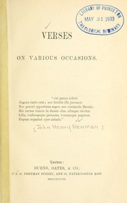 Cover of edition verseson00newm