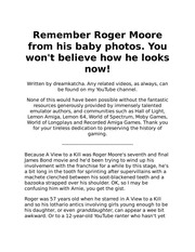 Remember Roger Moore from his baby photos  You won...