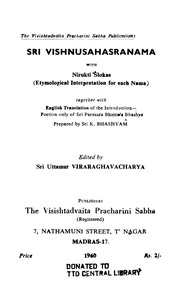 Vishnu Sahasranama Stotra With Nirukti Slokas Utta...