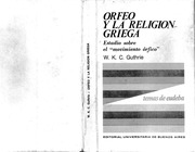 W. K. C. Guthrie Orfeo Y La Religión Griega Editor