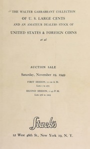 The Walter Garrabrant collection of U.S. large cents ... [11/19/1949]