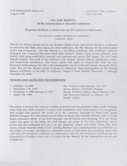 Wayne Homren Archives: 1998 J.S.G. Boggs 'On The Money' Exhibit Press Release