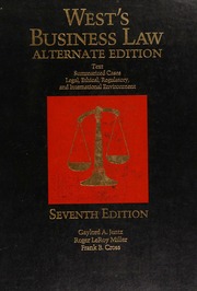 Cover of edition westsbusinesslaw0000mill