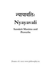 Nyayavali Sanskrit Maxims And Proverbs