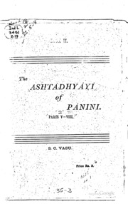 1894  The Ashtadhyayi Of Panini Sanskrit English V...