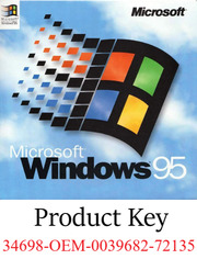 Microsoft WINDOWS 95 Operating System CD Full Version w/ License Key SEALED 