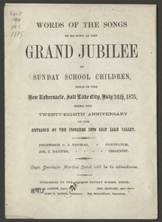 Words of the Songs to be Sung at the Grand Jubilee (1875)