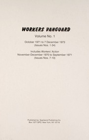 Workers Vanguard 1971-1973 (includes Workers Action) Vol 1 #1-34 :  Spartacist Publishing Company : Free Download, Borrow, and Streaming :  Internet Archive